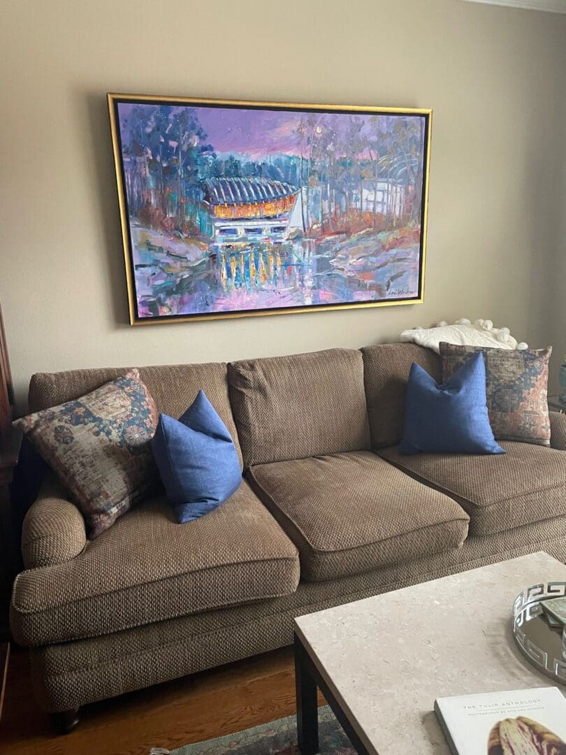 Painting in a living room