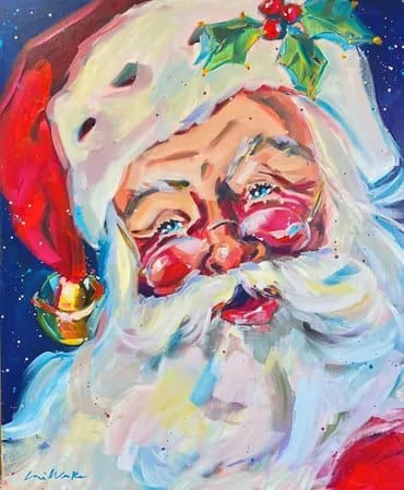 Figurative painting of a Santa Claus